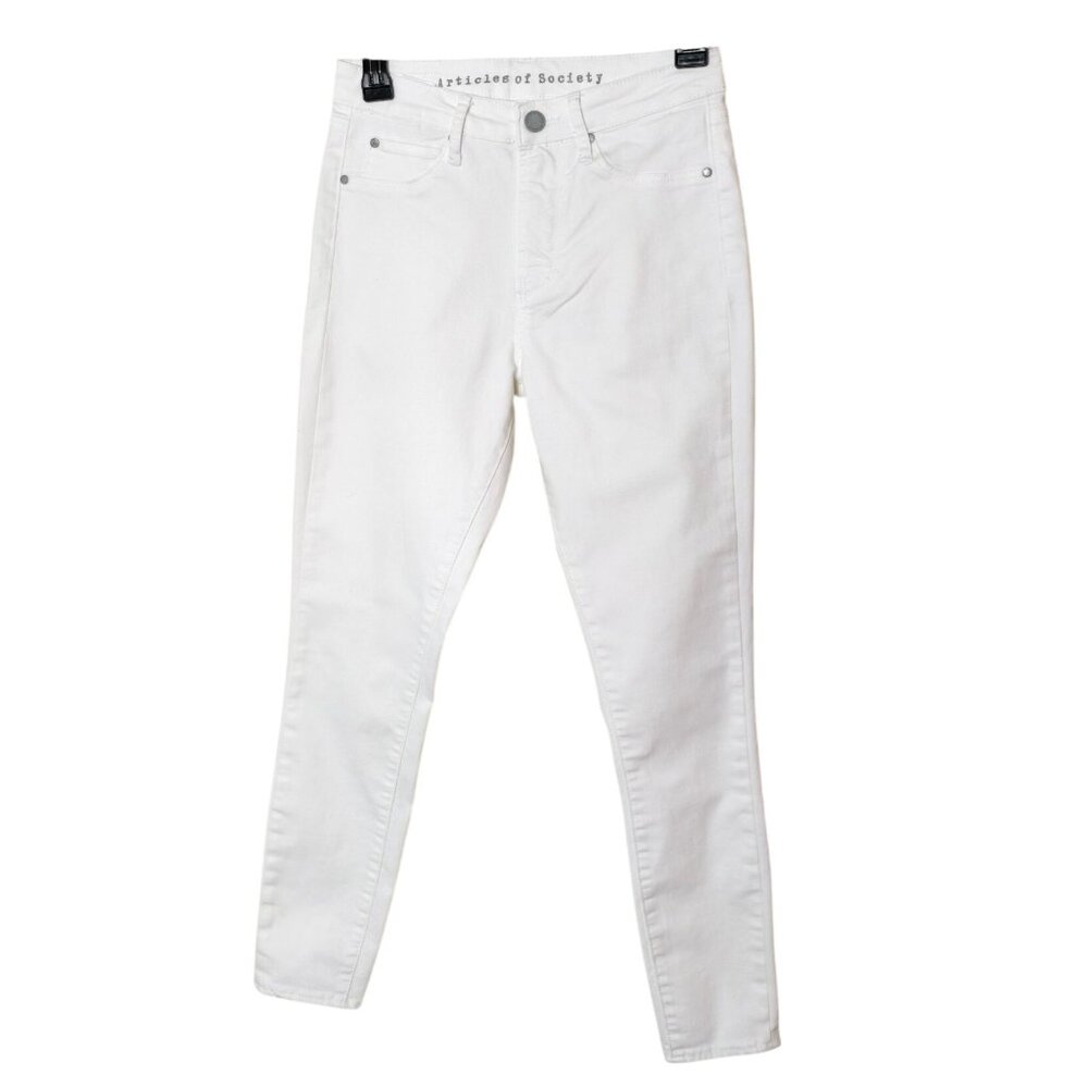 Articles Of Society Womens 24" Jeans White Skinny Fit Stretch Denim Fairy Grunge